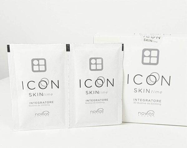 Integratore pelle perfetta ICON SkinTime, con collagene, vitamina c, zinco e coenzima q10.